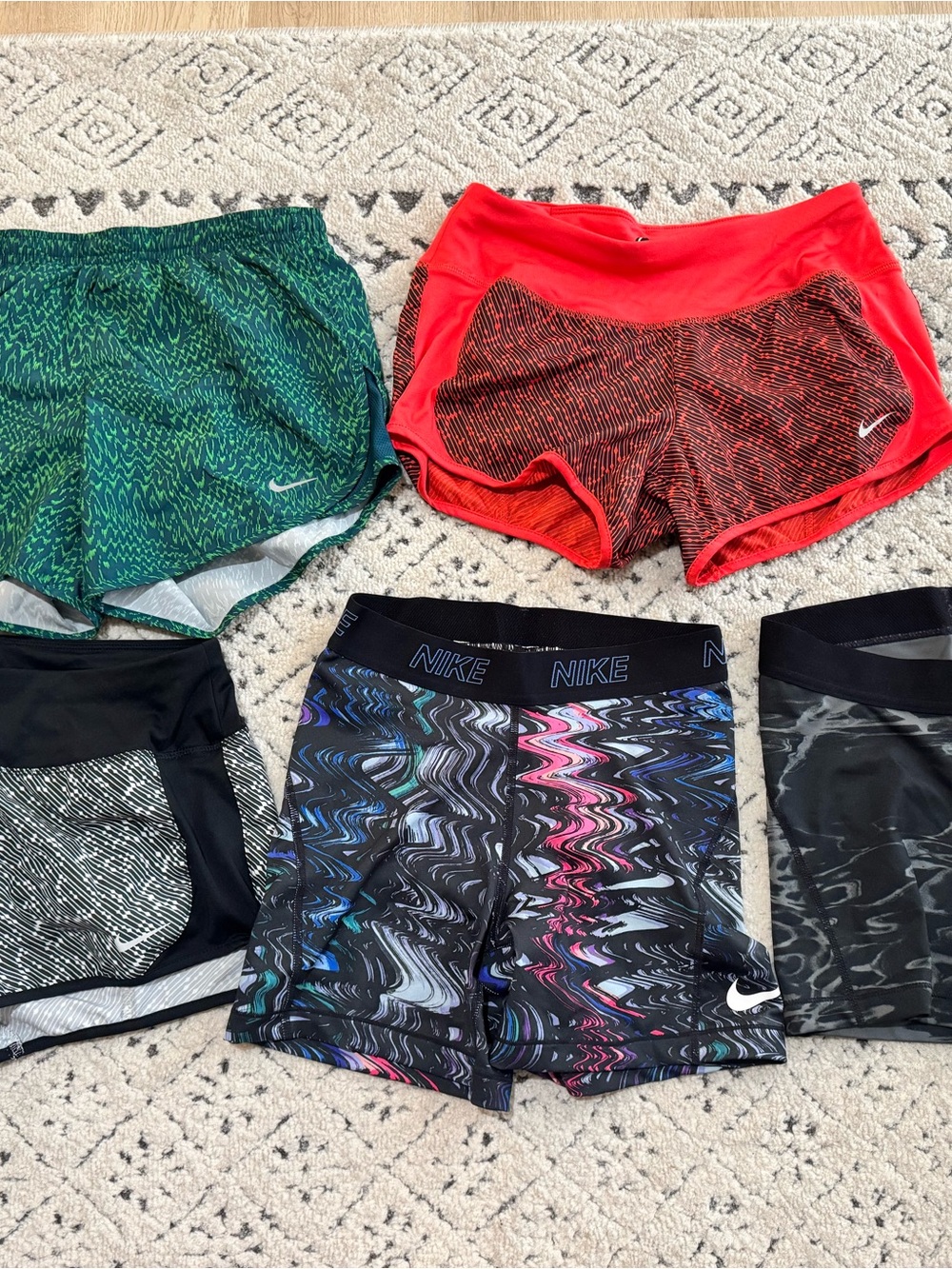 Nike Running Shorts - XS, S Red, Green, Multicolor